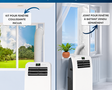 Climatiseur Mobile 12 000 BTU (+50m²) Puissant & Silencieux - Nouveauté - Déshumidificateur - Ventilateur et Climatisation - Clim Mobile avec Télécommande