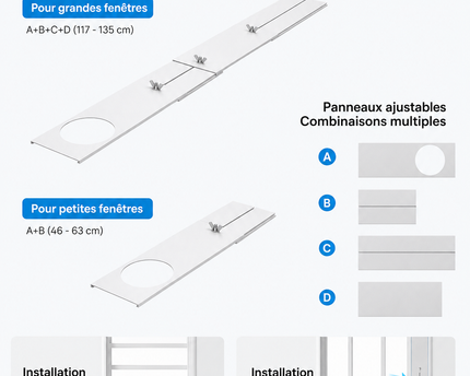 Climatiseur Portable 10 000 BTU (+40m²) pour chambre, refroidissement efficace sans drainage, silencieux, contrôle par application et vocal, minuterie 24 h, ventilateur et déshumidificateur