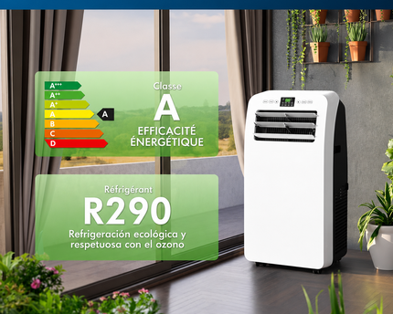 Climatiseur Mobile 12 000 BTU (+50m²) Puissant & Silencieux - Nouveauté - Déshumidificateur - Ventilateur et Climatisation - Clim Mobile avec Télécommande