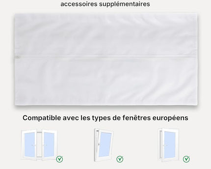 Climatiseur Mobile 7 000 BTU (+35m²) 3-en-1 Écoénergétique Climatiseur Portable, Kit Fenêtre Inclus, Contrôle Via Appli Télécommande, Silencieux 48 dB, Minuterie 24 H