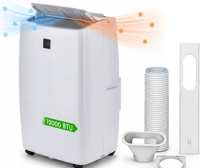 Climatiseur mobile réversible - 12000 BTU - 4-en-1 - Chaud/Froid