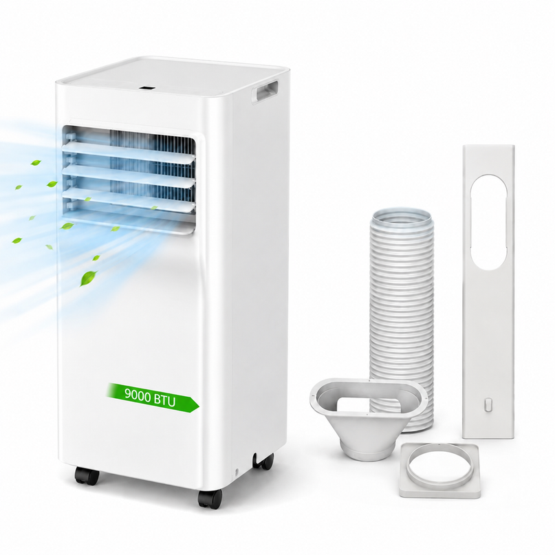 Climatiseur Mobile Connecté 9 000 BTU (+35m²) - Wi-Fi & Commandes Vocales - 3-en-1