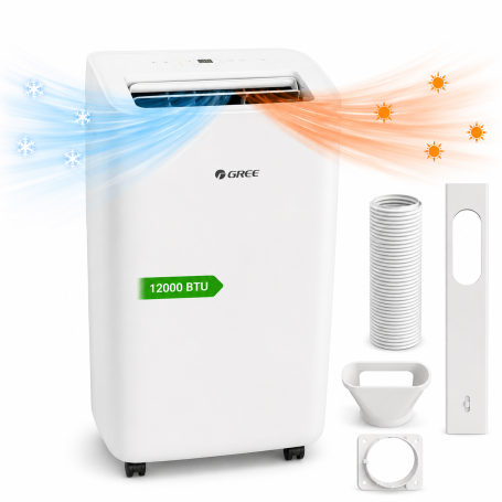 GREE - 12000 BTU - Climatiseur mobile Froid et Chaud - Wi-Fi - 3,5 kW